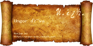 Ungor Éva névjegykártya
